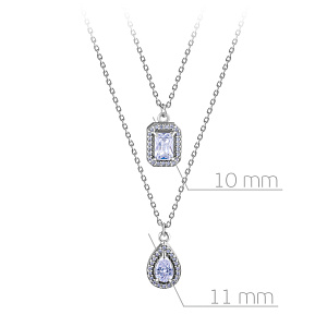 Колье из серебра с фианитом