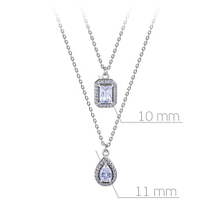 Колье из серебра с фианитом