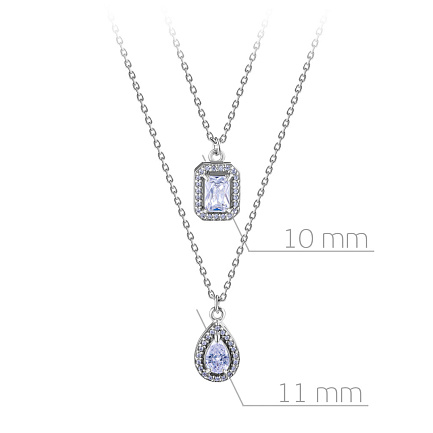 Колье из серебра с фианитом