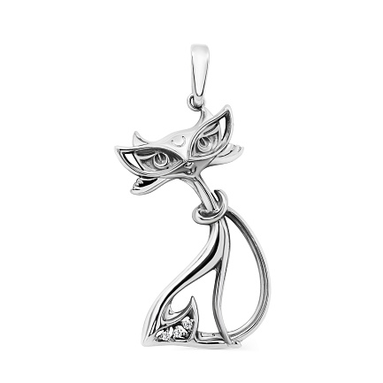 Подвеска из серебра с фианитами