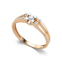 Кольцо из красного золота с бриллиантами