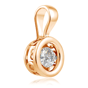 Подвеска из красного золота с бриллиантом