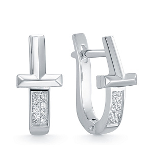 Серьги из белого золота с бриллиантами