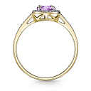 Кольцо из желтого золота с бриллиантами, аметистом