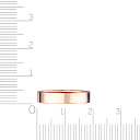 Кольцо обручальное гладкое из красного золота