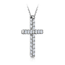 Колье из белого золота с бриллиантами, плетение якорное