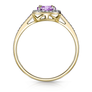 Кольцо из желтого золота с аметистом