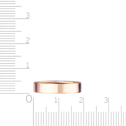 Кольцо обручальное гладкое из красного золота