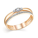 Кольцо из красного золота с бриллиантами