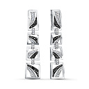 Серьги с английским замком из белого золота с бриллиантами