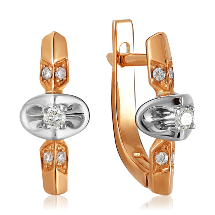 Серьги из красного золота с бриллиантами