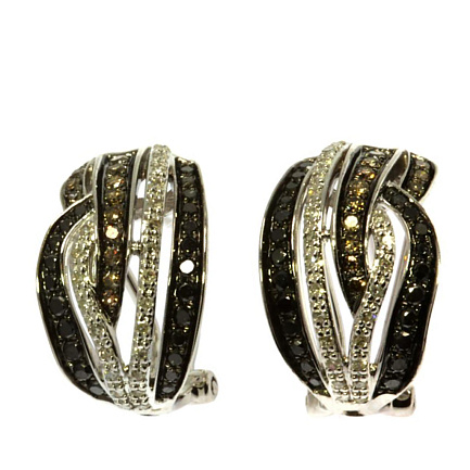 Серьги из белого золота с бриллиантами