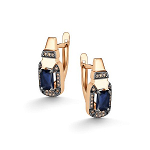 Серьги с английским замком из красного золота