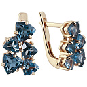 Серьги с английским замком из красного золота с топазом