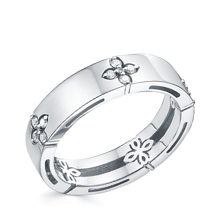 Кольцо из белого золота с бриллиантами