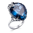 Кольцо из белого золота с бриллиантами, топазом