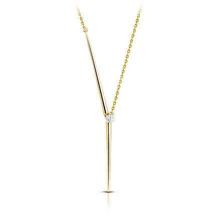 Колье из желтого золота с бриллиантом