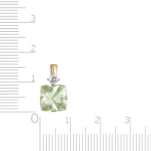 Подвеска из желтого золота с фианитом