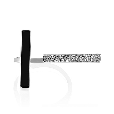 Кольцо из серебра с фианитами