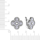 Серьги с английским замком из белого золота с бриллиантами