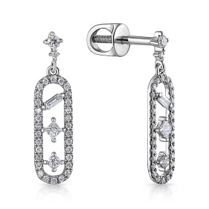 Пусеты из белого золота с бриллиантами