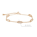 Браслет декоративный из серебра с позолотой