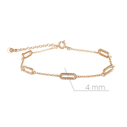 Браслет декоративный из серебра с позолотой