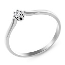 Кольцо помолвочное из белого золота с бриллиантом