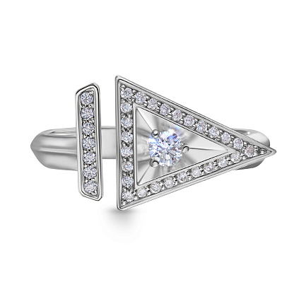 Кольцо из белого золота с бриллиантами