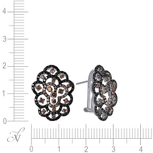 Серьги из белого золота с бриллиантами