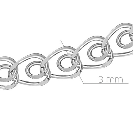 Цепь автомат из серебра, плетение love