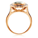 Кольцо из красного золота с бриллиантами, кварцем