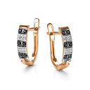 Серьги с английским замком из красного золота с бриллиантами