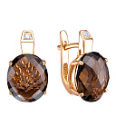 Серьги с английским замком из красного золота с бриллиантами