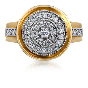 Кольцо из желтого золота с бриллиантами