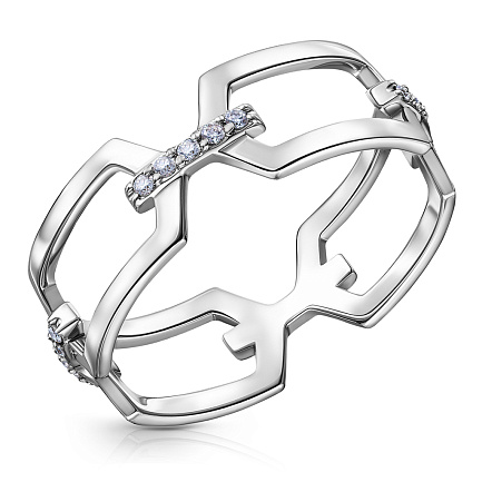 Кольцо из белого золота с бриллиантами