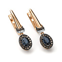 Серьги с английским замком из красного золота с бриллиантами