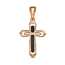 Крест из красного золота с фианитами
