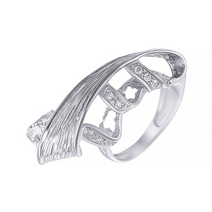 Кольцо из серебра с фианитом