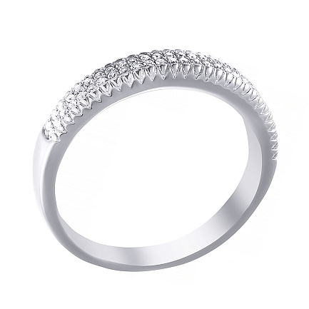 Кольцо помолвочное из белого золота с бриллиантами