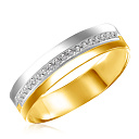 Кольцо обручальное из желтого золота с бриллиантами