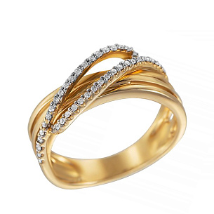 Кольцо из желтого золота с бриллиантом