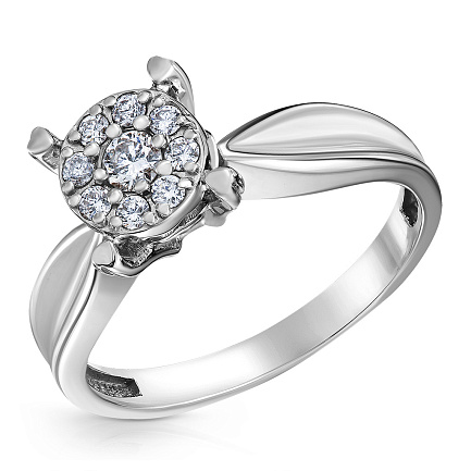 Кольцо из белого золота с бриллиантами