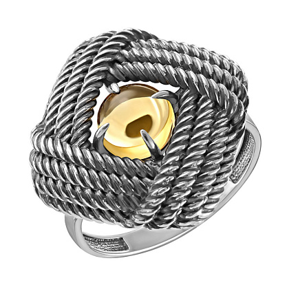 Кольцо из серебра с кварцем