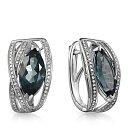 Серьги с английским замком из белого золота с бриллиантами