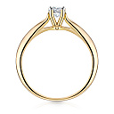 Кольцо помолвочное из желтого золота с бриллиантом