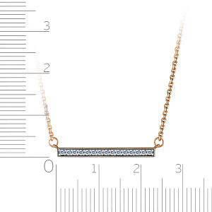 Колье из красного золота с фианитом