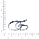 Кольцо из белого золота с бриллиантами, сапфирами