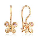 Серьги детские из красного золота