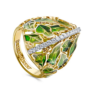 Кольцо из желтого золота с бриллиантом